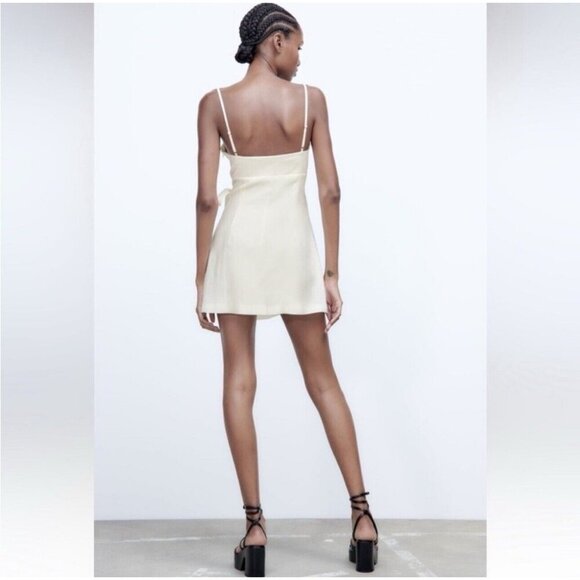 ZARA Women’s LINEN BLEND CUT OUT JUMPSUIT DRESS Size M New - Picture 2 of 15